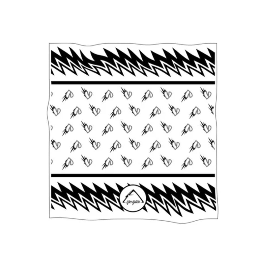 WN White Bandana – Broken Hearts Motif